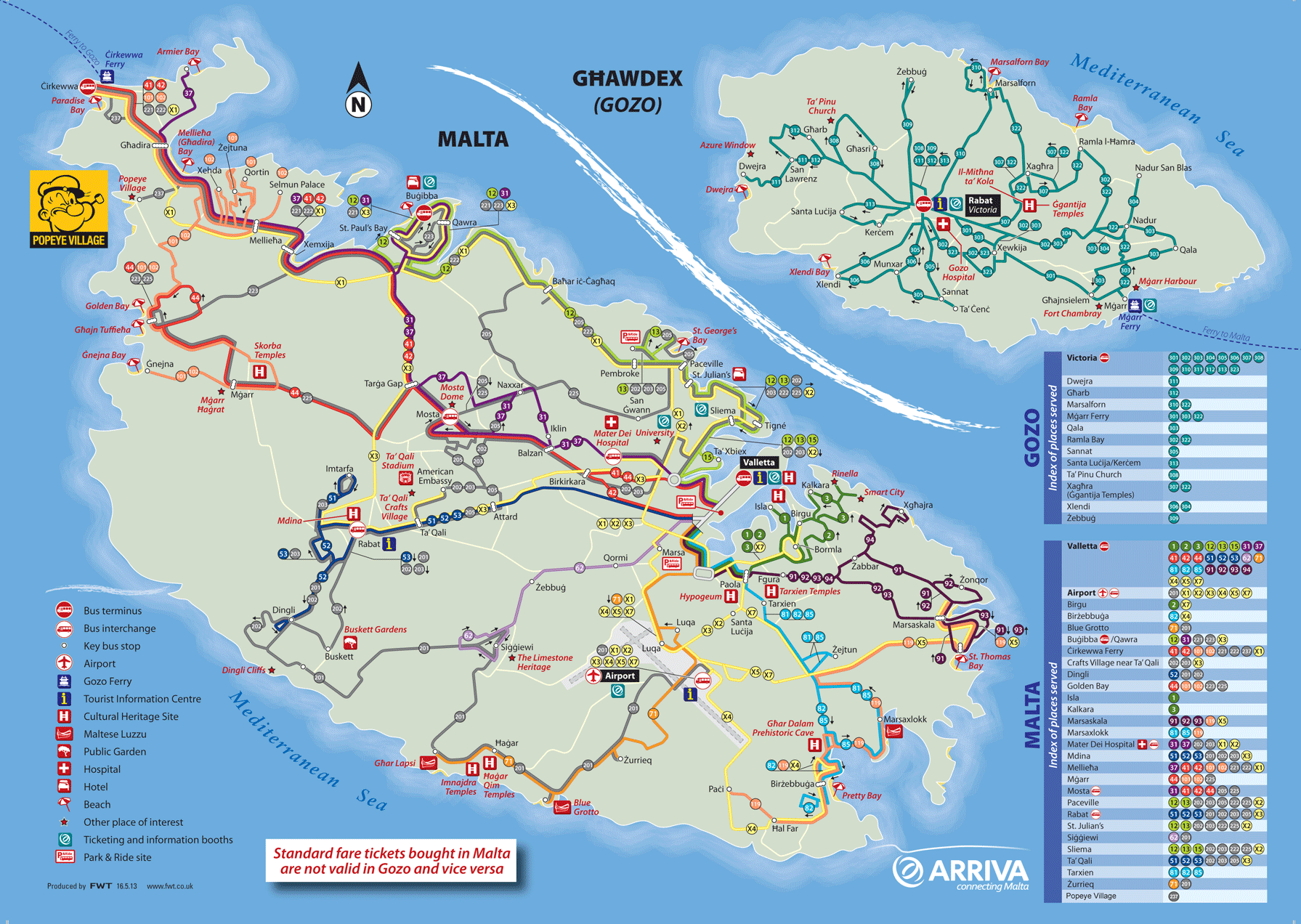 Plano de autobuses de Malta